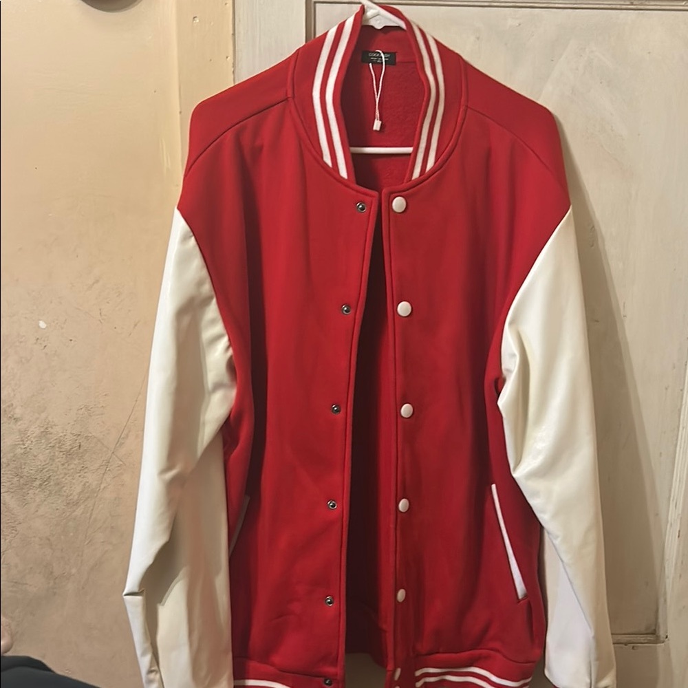 Red and White Varsity Jacket